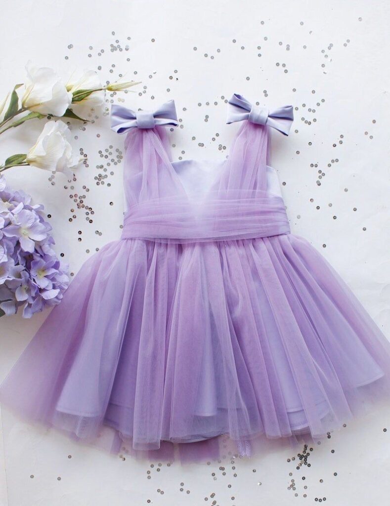 Cute pastel princess dress in soft pink and lavender